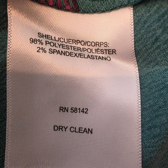 Maggy London Dress Womens 4 Green Pink Floral Midi Twist Front Long Sleeve NWT - Picture 12 of 12